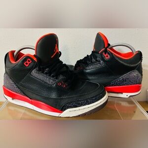 Air Jordan 3 Retro 'Crimson' 2013 sz 8.5 Black Red Hoops